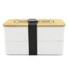 Two Layer Lunch Boxes Natural White